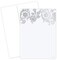 Great Papers! Flat Card Invitation and Envelopes, Damask with Silver Foil, 5.5" x 7.75", Printer Compatible, 10 Invitations/10 White Envelopes